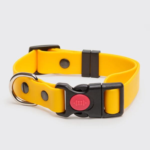 Ошейник Rungo из биотана с фастексом, 15мм, обх.шеи. 20-31см, матовый, желтый