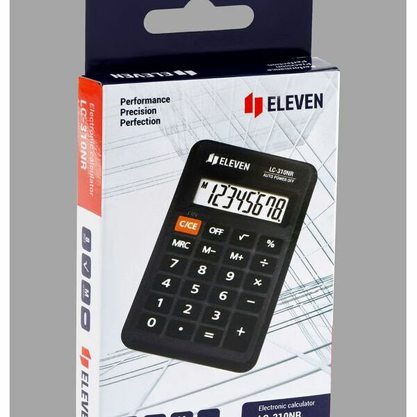 Калькулятор карманный Eleven LC-310NR, черный