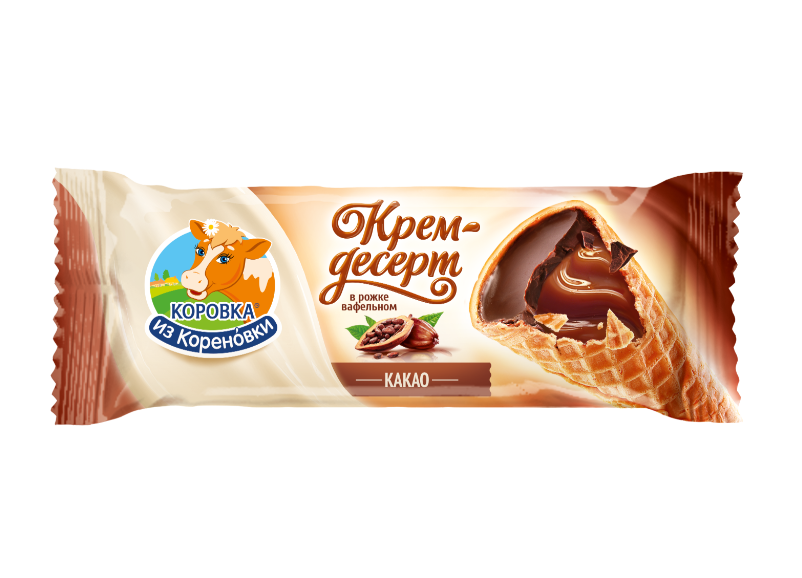 

Крем-десерт Коровка из Кореновки Рожок вафельный какао 25% 40 г