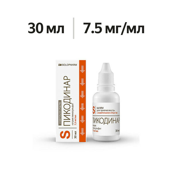 Пикодинар капли для приема внутрь 7.5 мг/мл 30 мл