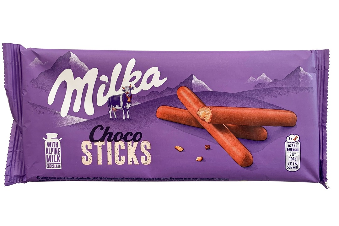 

Печенье-палочки Milka Lila Sticks покрытое молочным шоколадом 112 г