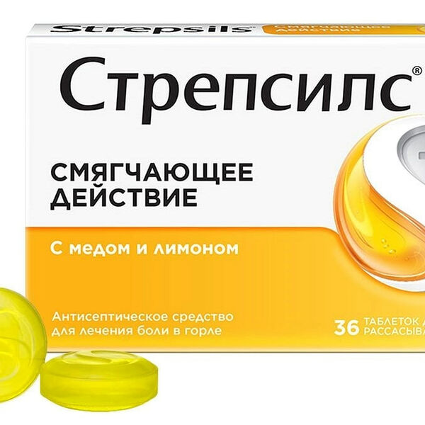 Стрепсилс таблетки для рассасывания мед и лимон 36 шт