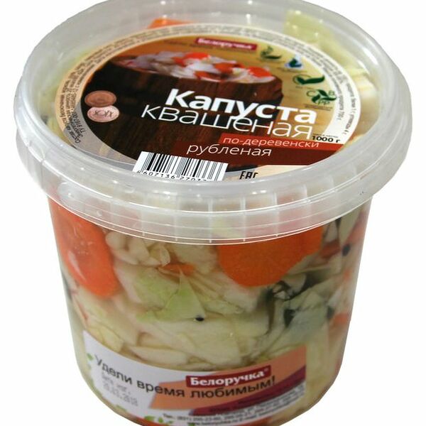 Капуста квашеная по-деревенски Белоручка рубленая 1 кг