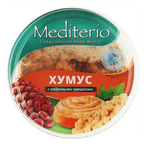

Хумус Mediterio с кедровыми орешками 180 г