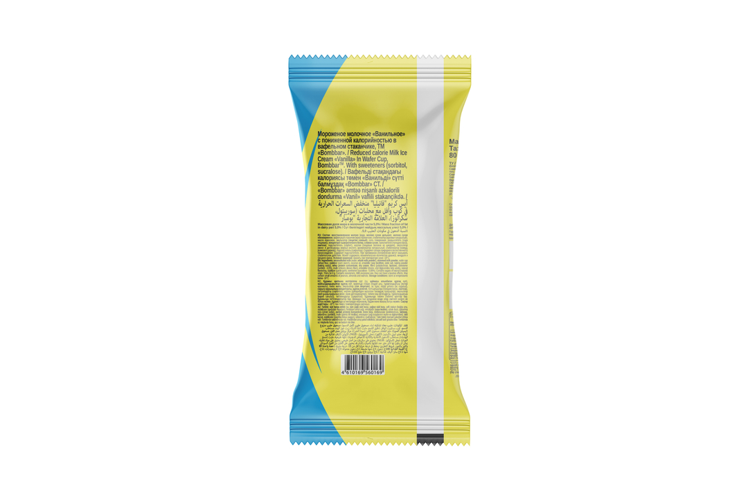 

Мороженое Bombbar Ванильное молочное протеиновое в вафельном стаканчике 80 г