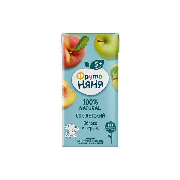 Сок яблоко персик 0.2л ДП ФрутоНяня