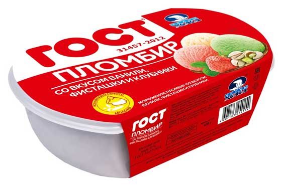 

Мороженое пломбир Челны холод ГОСТ со вкусом вишни, фисташки и клубники 12% 450 г