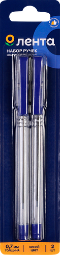 Набор шариковых ручек ЛЕНТА синий, 4шт