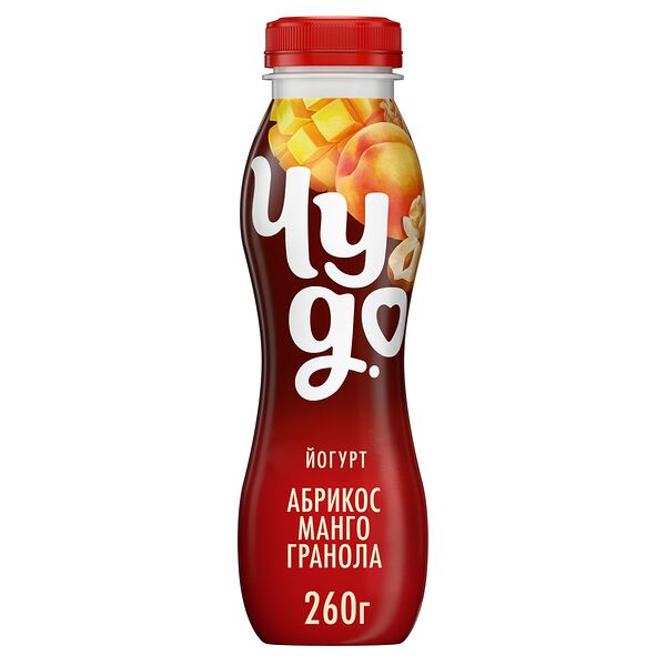 Йогурт питьевой Чудо с гранолой Абрикос-манго 2.2% 260 г
