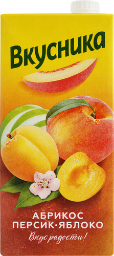 

Напиток сокосодержащий Вкусника из абрикосов, персиков и яблок т/п 0,95 л