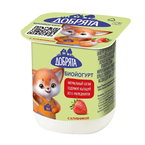 Биойогурт Добрята клубника 2,9% без змж 100 г