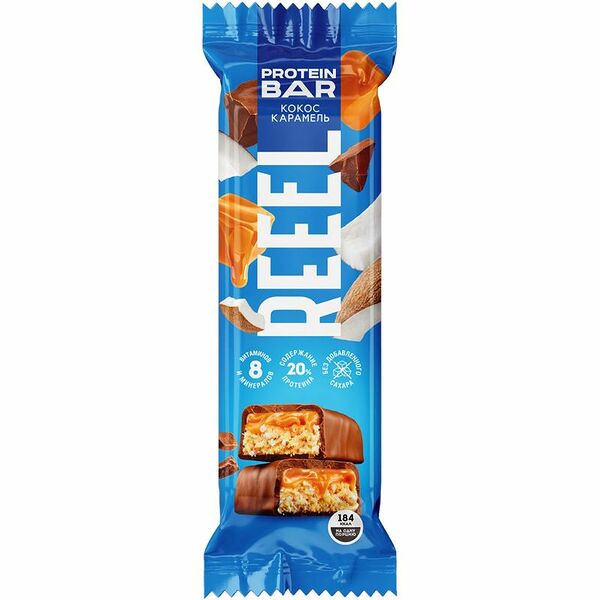 Батончик Reeel Кокос-карамель без сахара с витаминно-минеральным премиксом 40 г