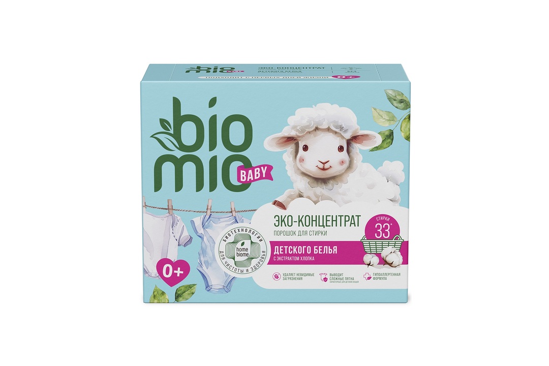 

Порошок для стирки детского белья Biomio Baby Bio-Laundry Powder с экстрактом хлопка 1 кг