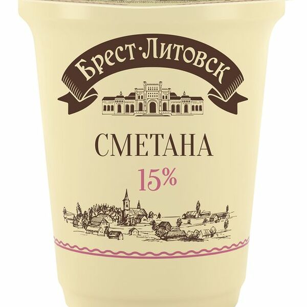 Сметана Брест-Литовск 15% 300 г