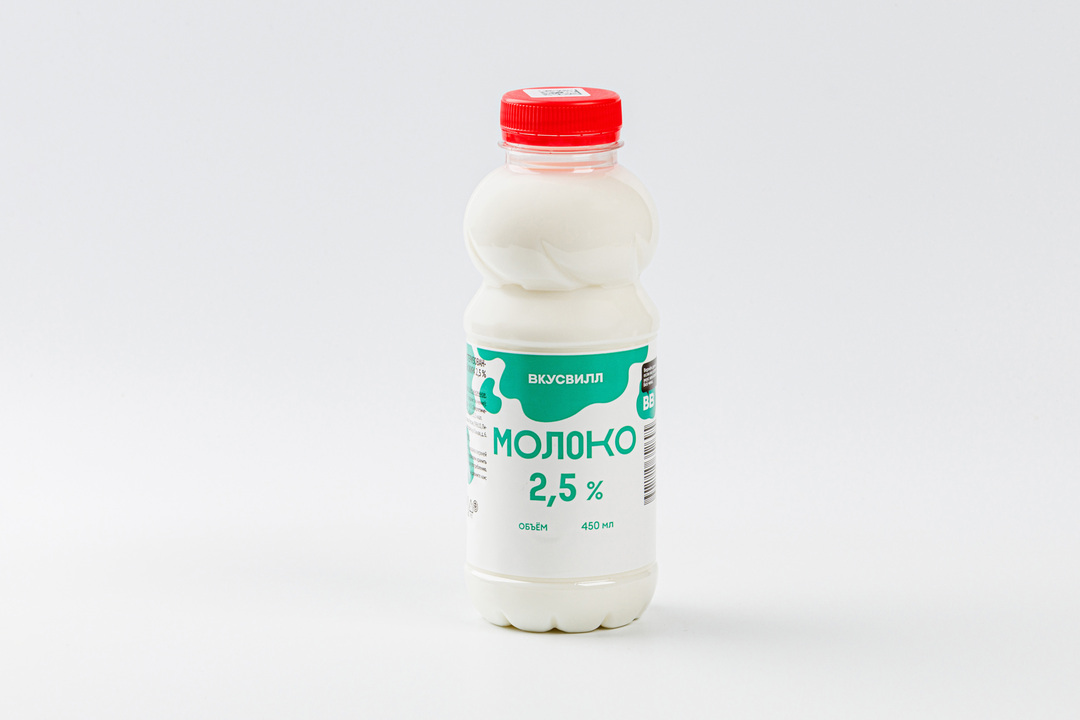 

Молоко ВкусВилл 2,5% в бутылке 450 мл