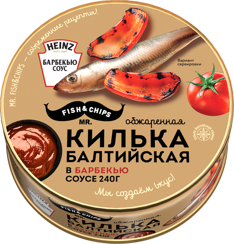 

Килька Mr.Fish&Chips в соусе Барбекю балтийская неразделанная обжаренная 240 г