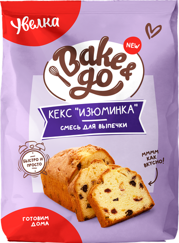 

Смесь для выпечки Увелка Bake&Go Кекс Изюминка 300 г