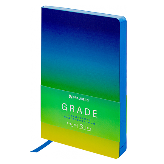 

Ежедневник Brauberg Grade А5 недатированный под кожу 136 л 138х213 мм
