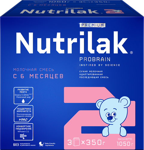 Смесь молочная Nutrilak Premium 2 с 6 месяцев 1050 г