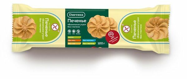 Печенье Диетика ванильное без глютена и сахара