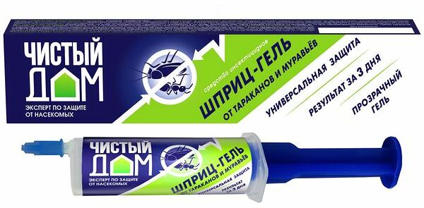 Гель-шприц от тараканов и муравьев Чистый дом  20мл