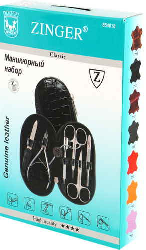 

Набор для маникюра Zinger 6 предметов, черный чехол