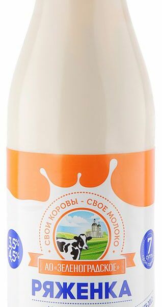 Ряженка из цельного молока АО Зеленоградское 3,5-4,5%