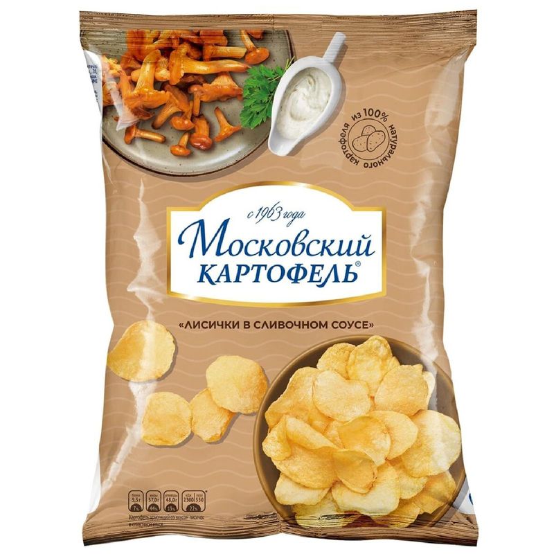 

Чипсы Московский картофель со вкусом Лисички в сливочном соусе 60 г