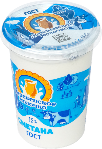 

Сметана Деревенское молочко 15% ГОСТ 500 г