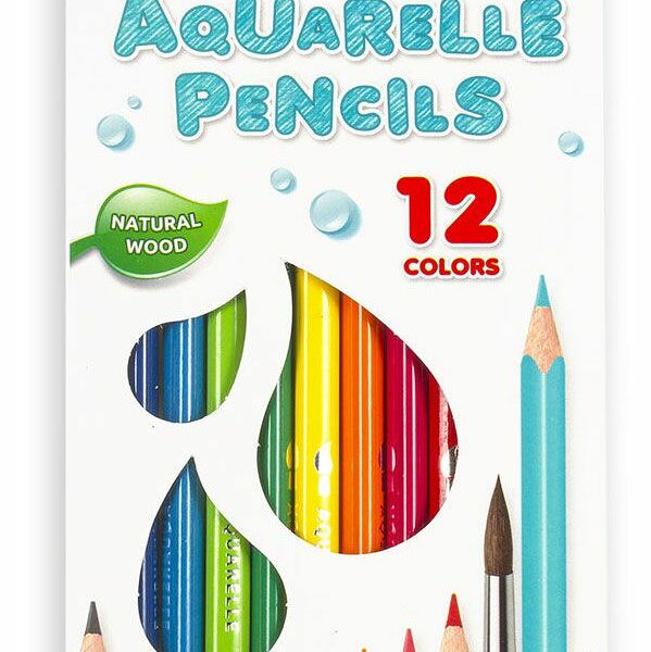 Карандаши цветные Brauberg Premium Aquarelle акварельные, 12 цветов