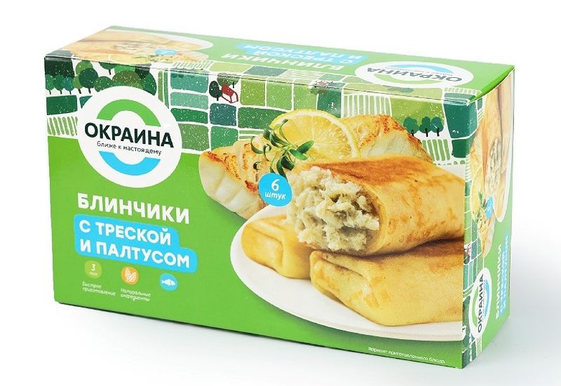 

Блинчики Окраина с треской и палтусом 450 г