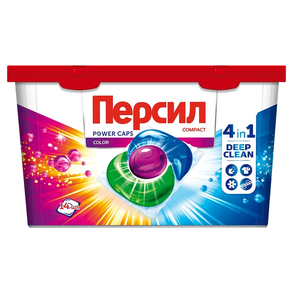 Капсулы для стирки Персил Power Caps 4 in 1 Color 14 шт.