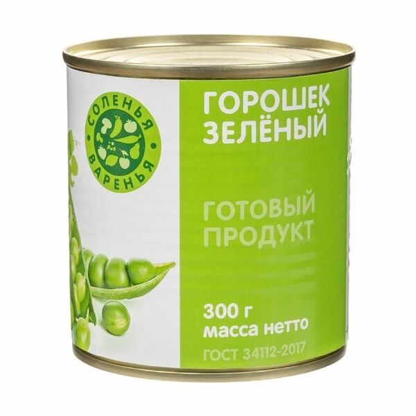 Зелёный горошек, Соленья&Варенья, 300 г