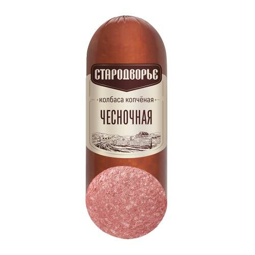 Колбаса Стародворье Чесночная варено-копченая 400 г