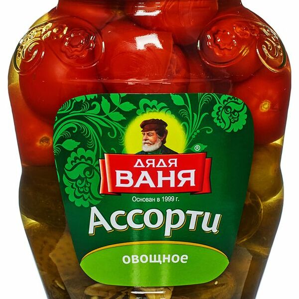 Ассорти овощное Дядя Ваня помидоры и огурцы 1.8кг
