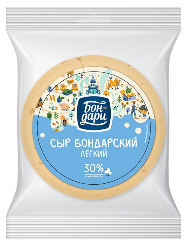 

Сыр Бон-дари Бондарский Легкий 30% вес