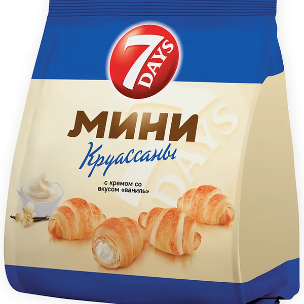 Мини-круассаны 7 Days с ванильным кремом 300 г