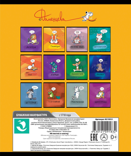 

Тетрадь общая ПЗБМ Зоометрия Геометрия 40 листов А5