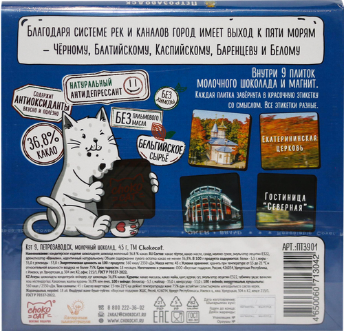 

Шоколад молочный Chokocat Петрозаводск с магнитом 45 г
