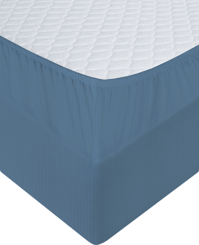 

Простыня на резинке HOMECLUB 160x200см, синяя, страйп-сатин