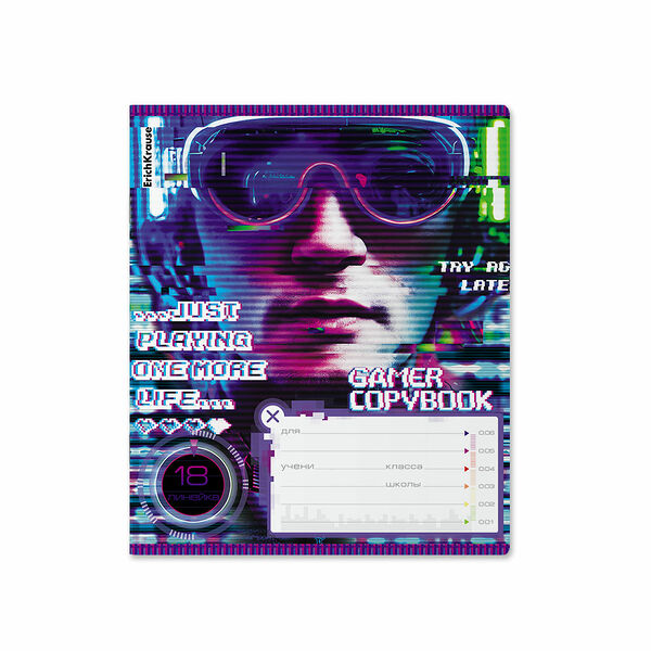 Тетрадь Erich Krause Cyber Game 18 листов линия, в ассортименте