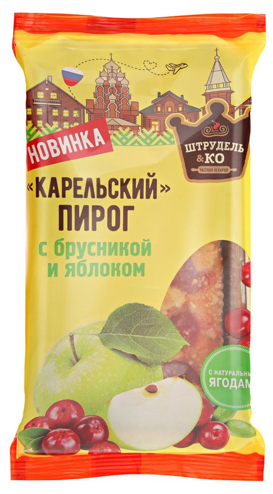 

Пирог Карельский с брусникой и яблоком ТМ Штрудель&Ko 270 г