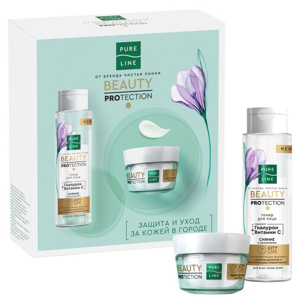 

Набор подарочный Pure Line Beauty Protection Крем-флюид и Тонер для лица