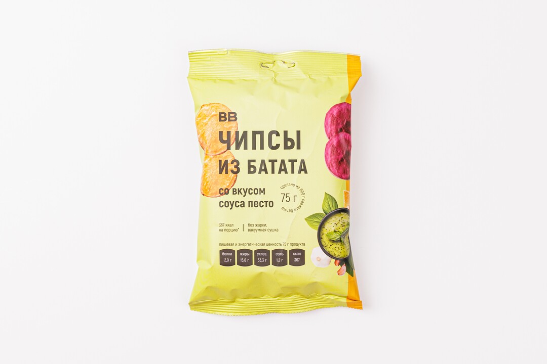 

Чипсы из батата ВкусВилл со вкусом соуса песто 75 г