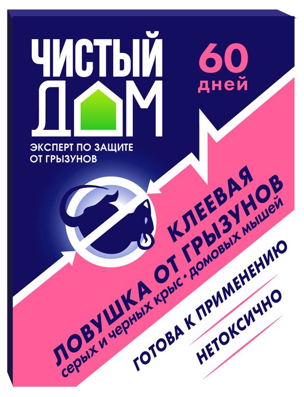 

Клеевая ловушка от грызунов Чистый дом Готовая ловушка 1 шт