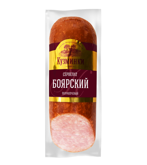

Колбаса полукоченая Кузминки Сервелат Боярский 350 г
