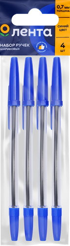 Набор шариковых ручек Лента синий Арт. L2503-4, 4 шт.