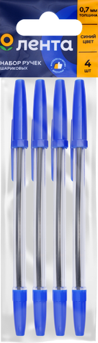 

Набор шариковых ручек Лента синий Арт. L2503-4, 4 шт.