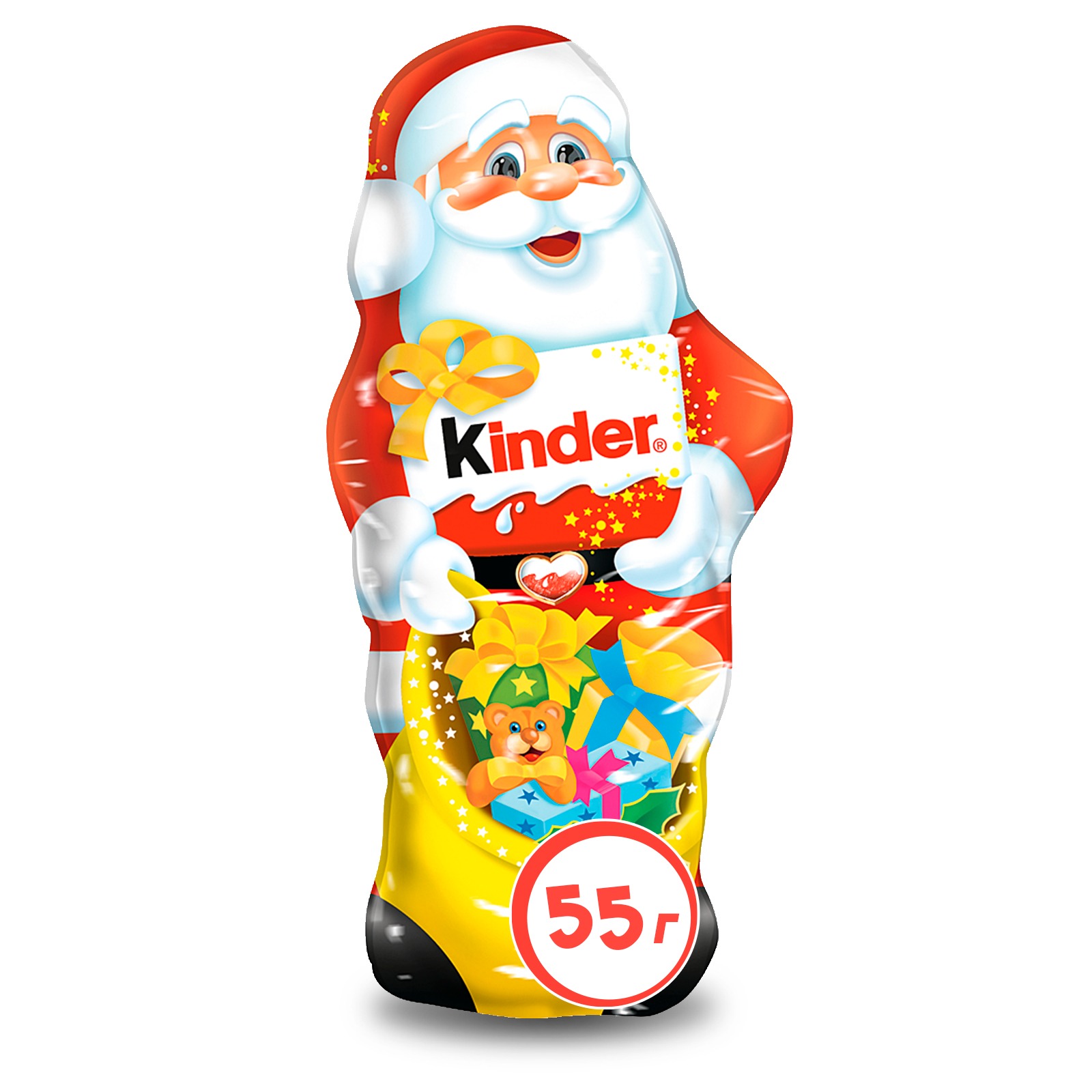 

Новогодний сладкий продарок Kinder Дед Мороз фигурный молочный шоколад 55 г