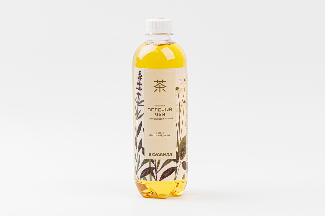 

Напиток ВкусВилл Чай зеленый с ромашкой и мятой 500 мл